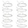 10Pcs Bohemian Style Alloy Chain Bracelets Kit for Women BJEW-UN0001-68P-1