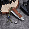 2Pcs 2 Colors Titanium Alloy Knife Beads for Lanyard Pendant FIND-NB0007-09-4