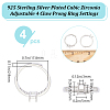 4Pcs Adjustable Brass Pad Ring Settings KK-BBC0011-83-2