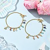 Brass Cubic Zirconia Charm Chain Bracelets BJEW-JB12364-01-1
