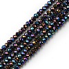 Electroplate Glass Beads Strands X-EGLA-F149-FP-10-1