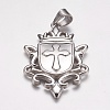 Non-Tarnish 304 Stainless Steel Big Badge Pendants STAS-K171-28P-1