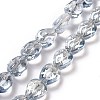 Transparent Electroplate Glass Beads Strands GLAA-C025-02G-1