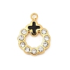 304 Stainless Steel Rhinestone Pendants STAS-P431-38B-G-1