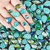   160Pcs 8 Style Green Series Sew on Rhinestone RESI-PH0002-04A-3