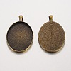 Oval Tibetan Style Alloy Big Pendant Cabochon Settings PALLOY-K109-39AB-NR-2