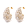 Teardrop Brass Stud Earrings KK-U058-67G-4