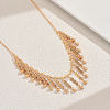 Iron Elegant Long Round Beaded Tassel Bib Necklaces for Women Party and Special Occasions WL5134-2