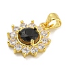 Flower Rack Plating Brass Micro Pave Cubic Zirconia Pendants KK-G513-92G-03-2