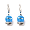 Bell Brass & Enamel Hoop Earrings for Women EJEW-U015-25P-O-1