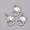 Natural Howlite Kitten Pendants G-L512-R22-1