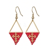 Handmade Glass Seed Beads Rhombus Dangle Earrings EJEW-MZ00542-02-2