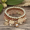 Acrylic & Glass Beaded Stretch Bracelet Sets WG37C2F-01-1