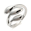 Tulip Flower Brass Open Cuff Ring RJEW-q782-02P-1