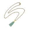 Natural Amazonite Faceted Trapezoid Pendant 304 Stainless Steel Satellite Chain Necklaces NJEW-JN06071-02-3