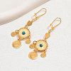 Fashionable Brass Coin Flat Round Hoop Earrings FC9615-3