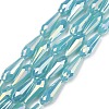 Electroplated Opaque Glass Beads Strands EGLA-L015-FR-B18-01-1