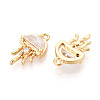 Brass Pave Cubic Zirconia Pendants KK-T074-94B-G-2