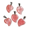 Cherry Quartz Glass Pendants G-B127-11P-08-1