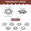 300Pcs 6-Petal Tibetan Style Alloy Hollow Flower Bead Caps FIND-LP0003-14-2