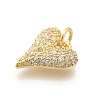Brass Micro Pave Clear Cubic Zirconia Pendants X-KK-L225-035G-2