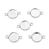 Tarnish Resistant Flat Round 304 Stainless Steel Cabochon Connector Settings STAS-E079-02-1