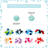  8 Sets 8 Styles Round Food Grade Eco-Friendly Silicone Beads Set SIL-PH0001-16-2