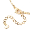 Brass Curb Chain & Paperclip Chain Anklets with 201 Stainless Steel End Chain Heart Charms AJEW-AN00762-5