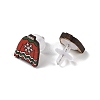 Christmas Wood Stud Steel Needle Earrings EJEW-U016-03P-02-3