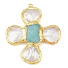 Natural Amazonite & Shell Pearl Big Pendants KK-H516-24G-03-1