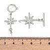 Brass Micro Pave Clear Cubic Zirconia Toggle Clasps KK-H513-09P-3