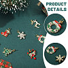6Pcs 6 Styles Christmas Theme Brass Rhinestone Pendants KK-CA0003-79-4