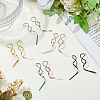 5 Pairs 5 Colors Wave Shape 304 Stainless Steel Dangle Earrings EJEW-HS0001-33-5