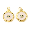 Brass Micro Pave Clear Cubic Zirconia & Green Enamel Charms CU-CBA5CB0-28G-1
