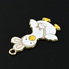 Light Gold Tone Alloy Enamel Pendants ENAM-C013-01D-4