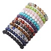 12Pcs 12 Styles Natural & Synthetic Gemstone Round Beaded Stretch Bracelets for Women Men BJEW-JB11367-5