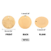 Unicraftale Textured Flat Round 304 Stainless Steel Pendants STAS-UN0013-43G-5