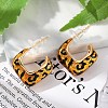 Brass Enamel Stud Earrings EJEW-P301-04G-2