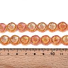 Half Electroplate Baking Paint Glass Beads Strands EGLA-K061-11A-AB10-2