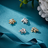 Beebeecraft 4Pcs 2 Colors Brass Micro Pave Colorful Cubic Zirconia Chrams ZIRC-BBC0001-10-6