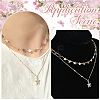 2 Sets 2 Colors Alloy Crystal Rhinestone Star Link Chain Necklace Sets NJEW-SC0001-54-6