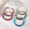 Round Natural Gemstone Stretch Beaded Bracelets BJEW-JB12986-2
