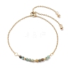 Faceted Round Natural African Turquoise(Jasper) Slider Bracelets BJEW-JB10233-01-1