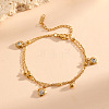304 Stainless Steel Pave Clear Cubic Zirconia Geometric 2-Strand Bracelets for Women WGC157B-01-1