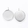 Tarnish Resistant 304 Stainless Steel Pendant Cabochon Settings STAS-R090-12-1