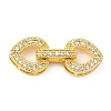 Rack Plating Brass Pave Clear Cubic Zirconia Fold Over Clasps KK-Q781-07G-1