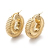 Ion Plating(IP) Chunky Vintage Grooved Hoop Earrings for Women EJEW-O096-52G-1