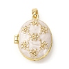 Brass Enamel Locket Pendants KK-F912-05A-G-2