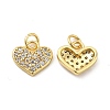 Brass Micro Pave Clear Cubic Zirconia Charms KK-E068-VB163-1