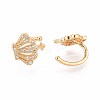Brass Micro Pave Clear Cubic Zirconia Cuff Earrings EJEW-T047-74G-2